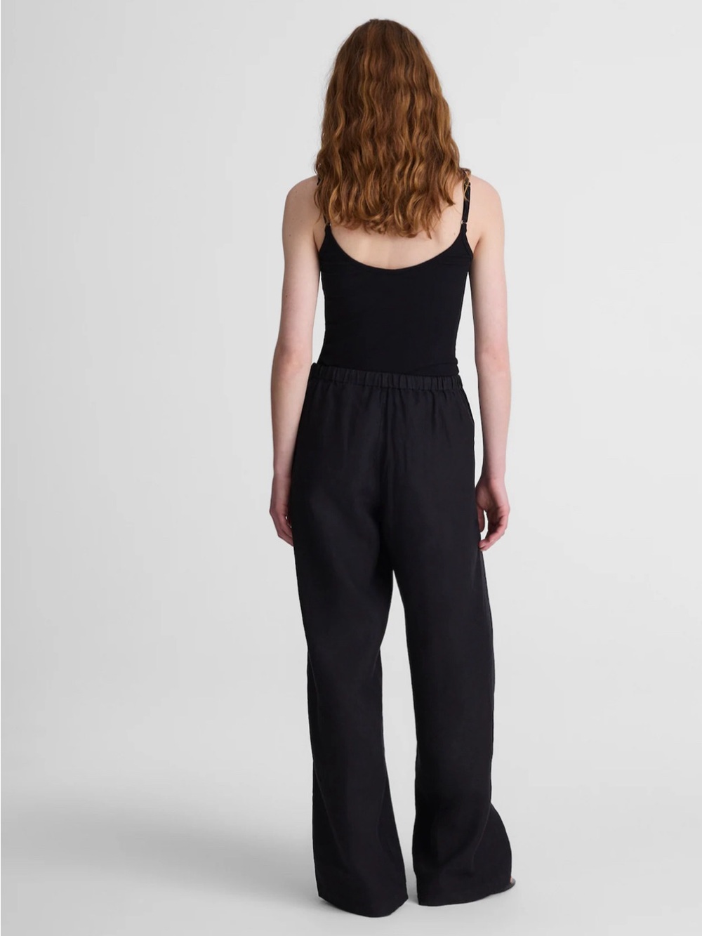 Madewell Short Pull-On Pants in 100% Linen Jet Black Size Small Short NEW w/ Tag - Picture 3 of 6